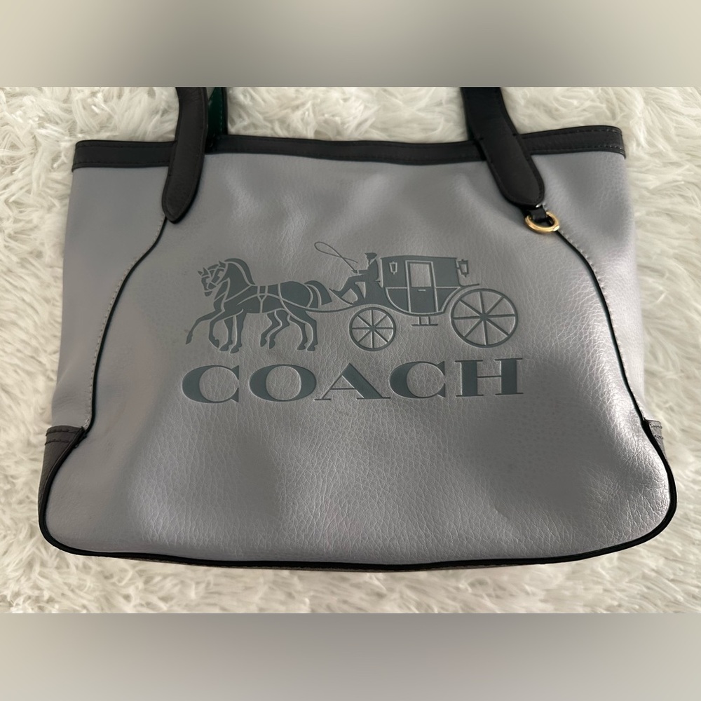 Coach Tote 27 Colorblock with Horse and Carriage Handbag Bag Twilight Multi 5775 - Picture 2 of 11